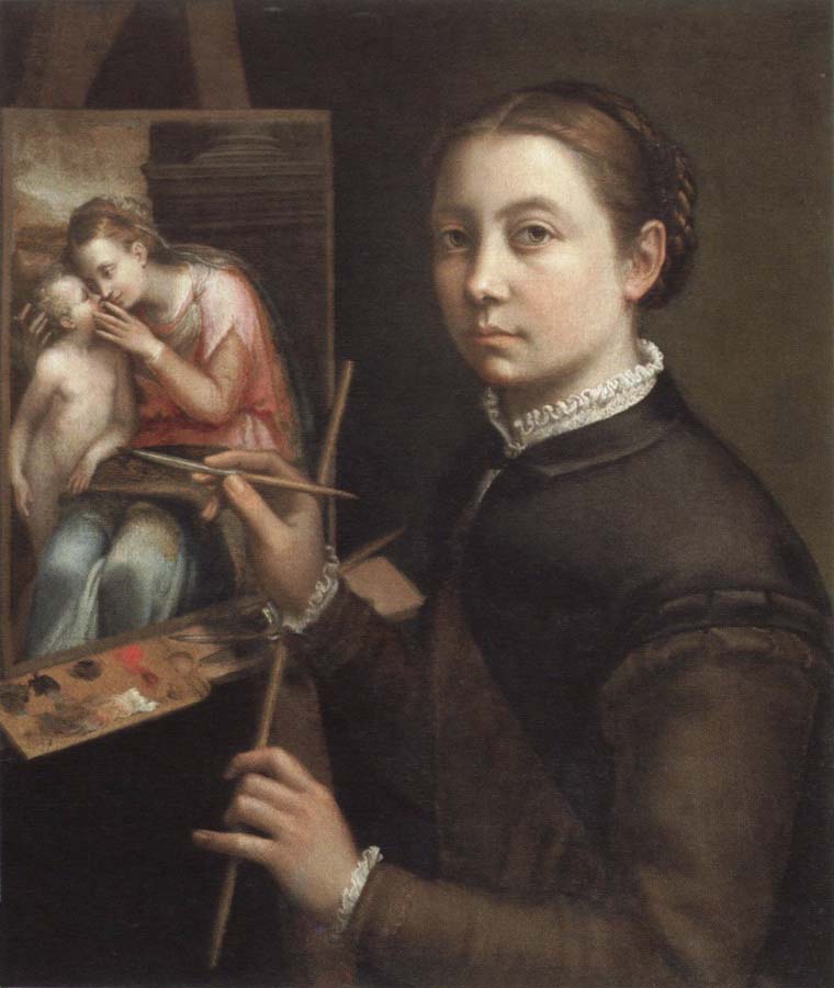 self portrait at the easel